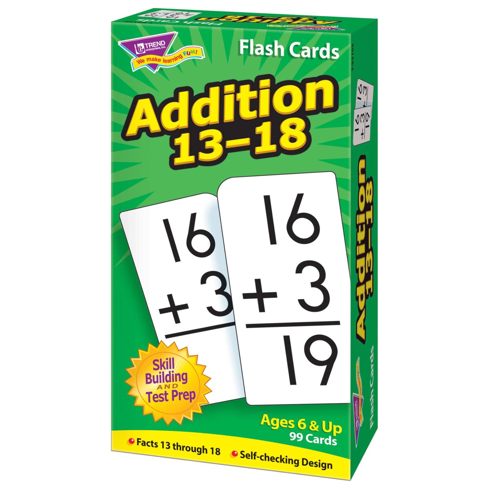Trend Enterprises® Addition 13-18 Skill Drill Flash Cards